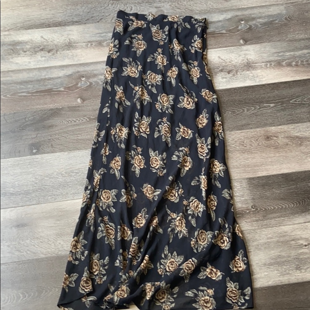 Black Floral Maxi Skirt